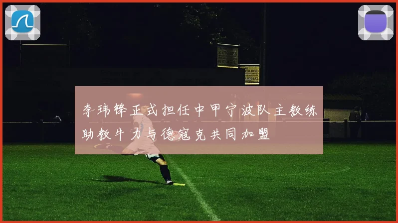 李玮锋正式担任中甲宁波队主教练助教牛力与德寇克共同加盟